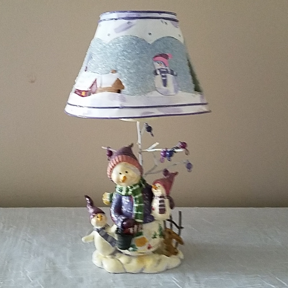 Home Int Vintage NIB Snowman Lamp Votive Holder